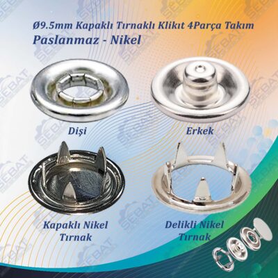 PASLANMAZ KAPAKLI KLİKIT GÜMÜŞ RENK